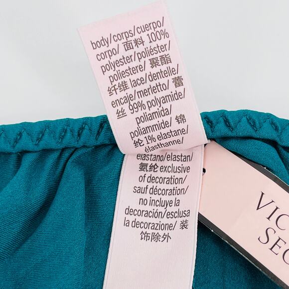 Victoria's Secret Women's Green Satin Sleep Shorts/Boxers with Lace - Size L NWT - Picture 7 of 8